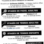 Eté 2025 – Stage Tennis et Padel