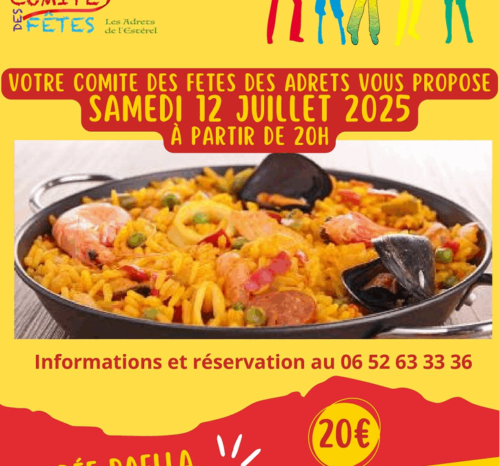 12/07/25 –  Soirée dansante Paëlla (DJ Beach Party avec danseuses et performers)