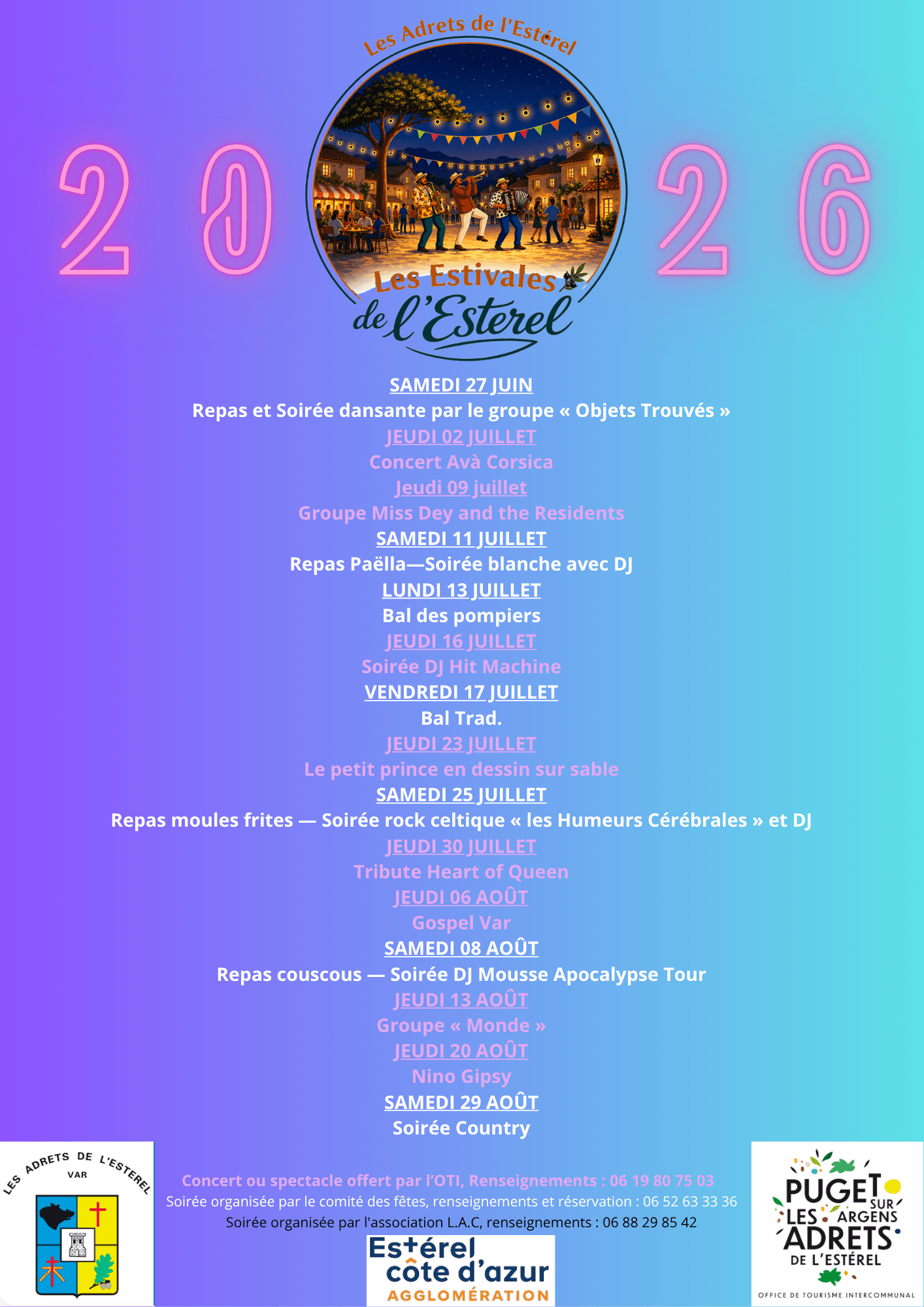 2026 Estivales programme