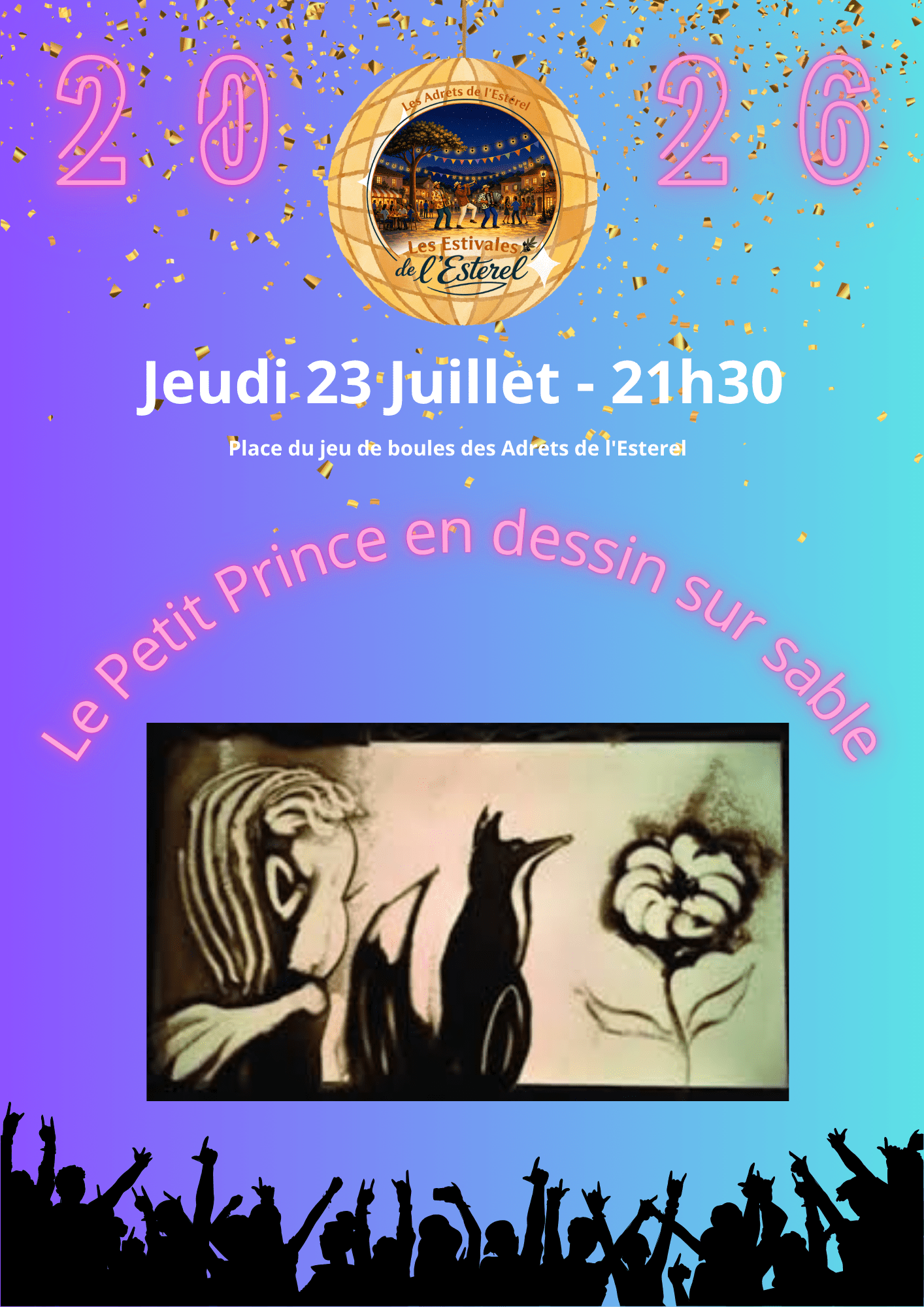 2026-07-23 Le petit prince en dessin sur sable