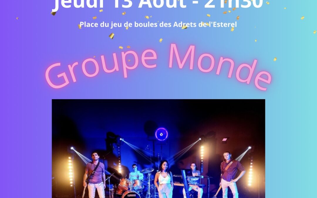 13/08/2026 – Concert gratuit Pop-électro « Groupe Monde »