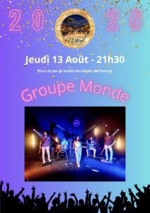 13/08/2026 – Concert gratuit Pop-électro « Groupe Monde »