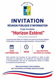03/09/2026 – Réunion publique d&rsquo;information Projet Immobilier « Horizon Estérel »